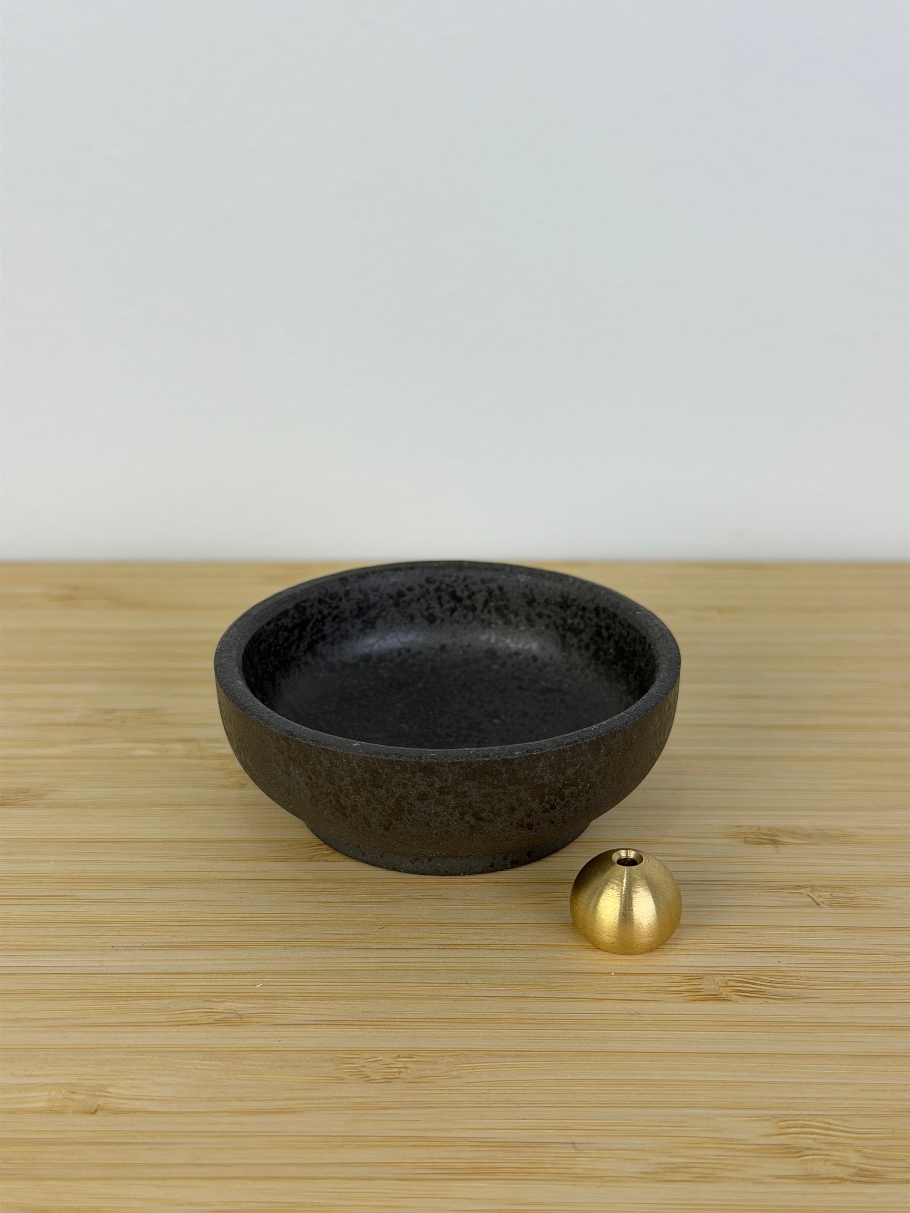 Black Stone Incense Holder